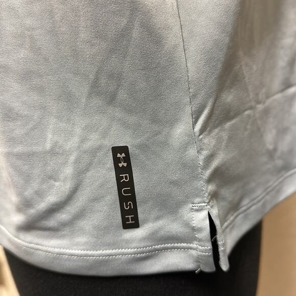 Under Armour RUSH Vent T-Shirt NEW Slate Blue Fitted Stretch Mesh Size L - Picture 8 of 12